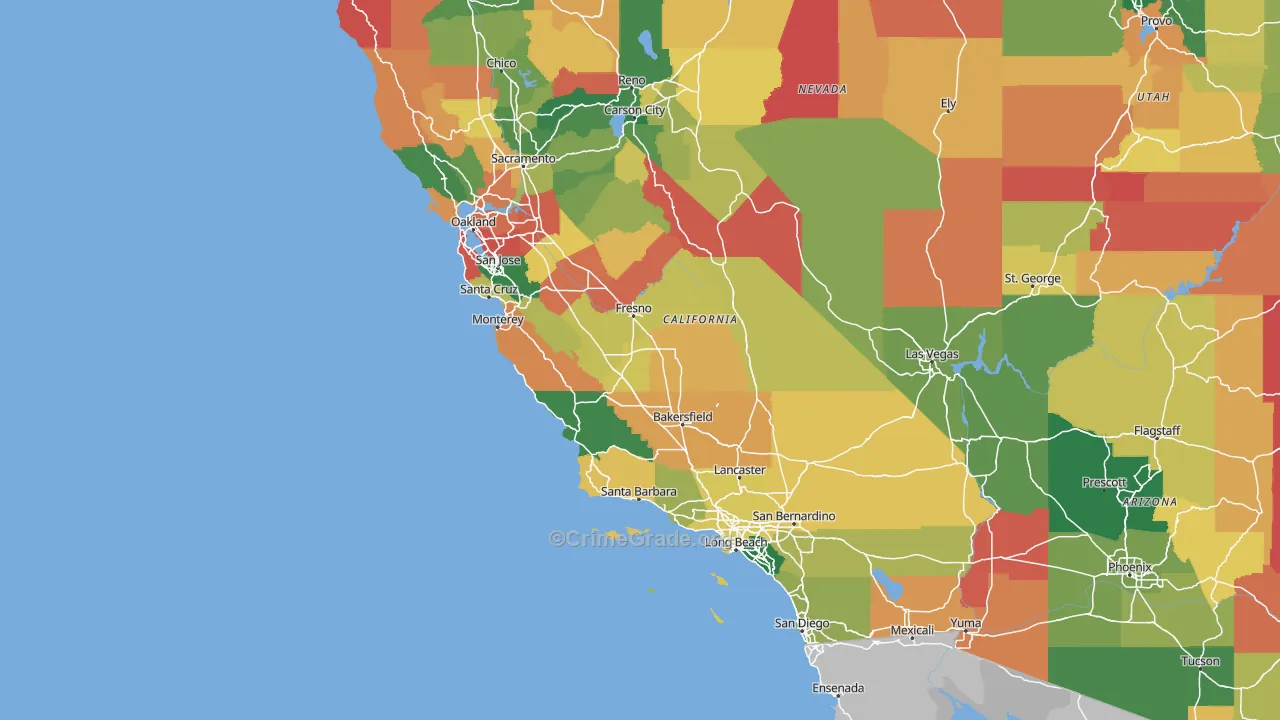 California Map of Murder Rates