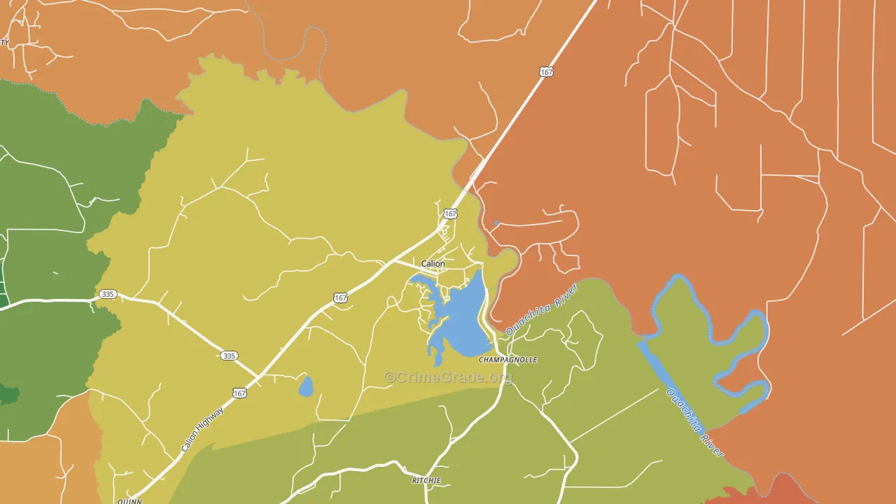 Calion, AR Map of Murder Rates
