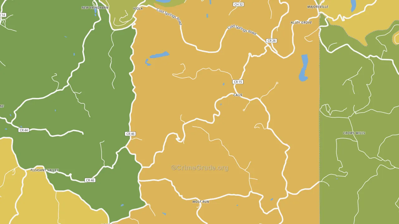 Calis, WV Map of Murder Rates