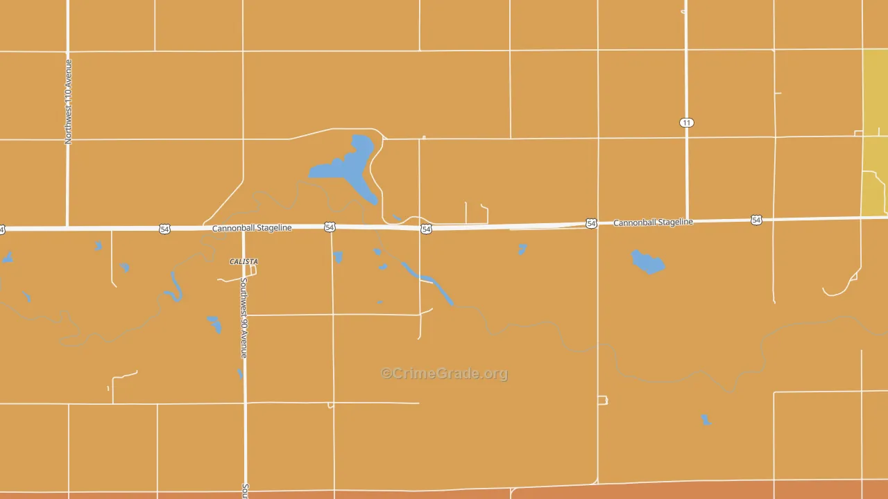 Calista, KS Map of Murder Rates