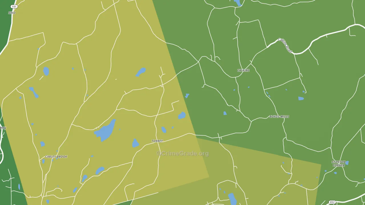Calkins, PA Map of Murder Rates
