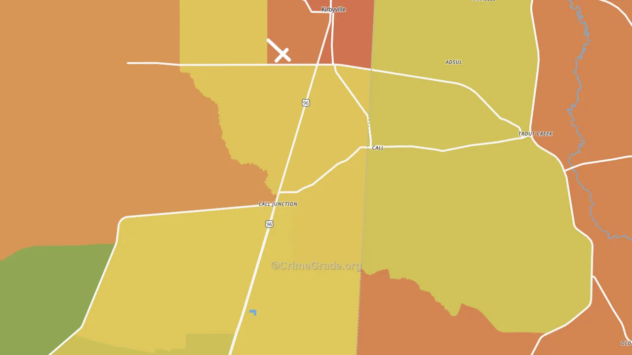 Call, TX Map of Murder Rates