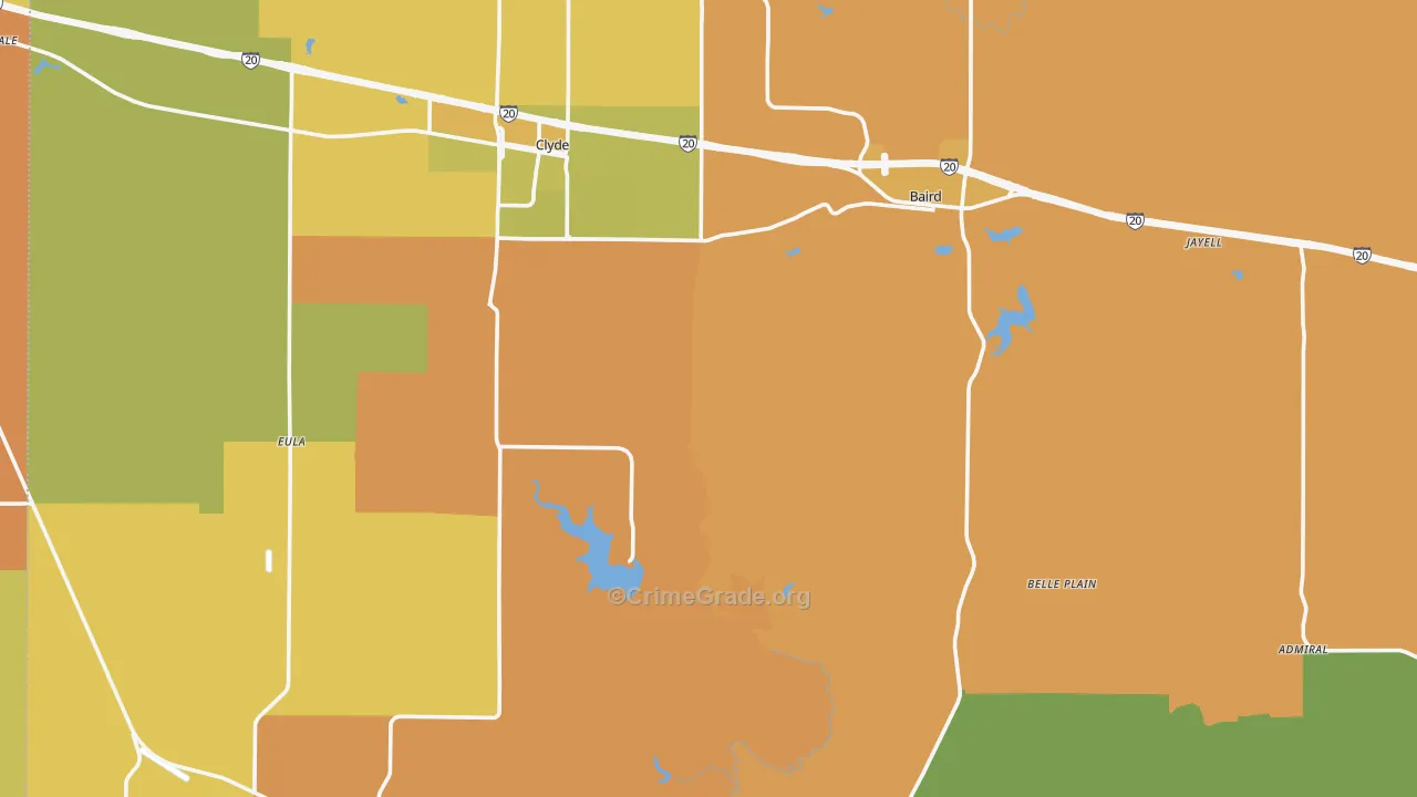Callahan County, TX Map of Murder Rates
