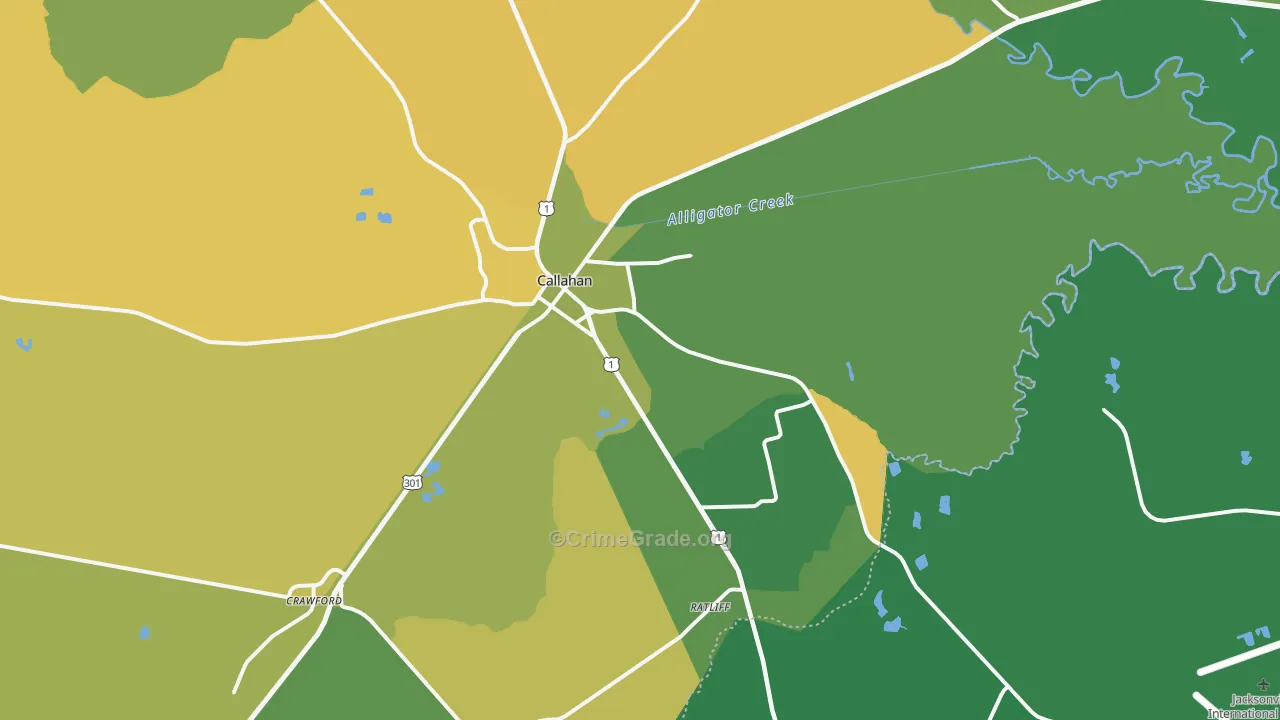Callahan, FL Map of Murder Rates