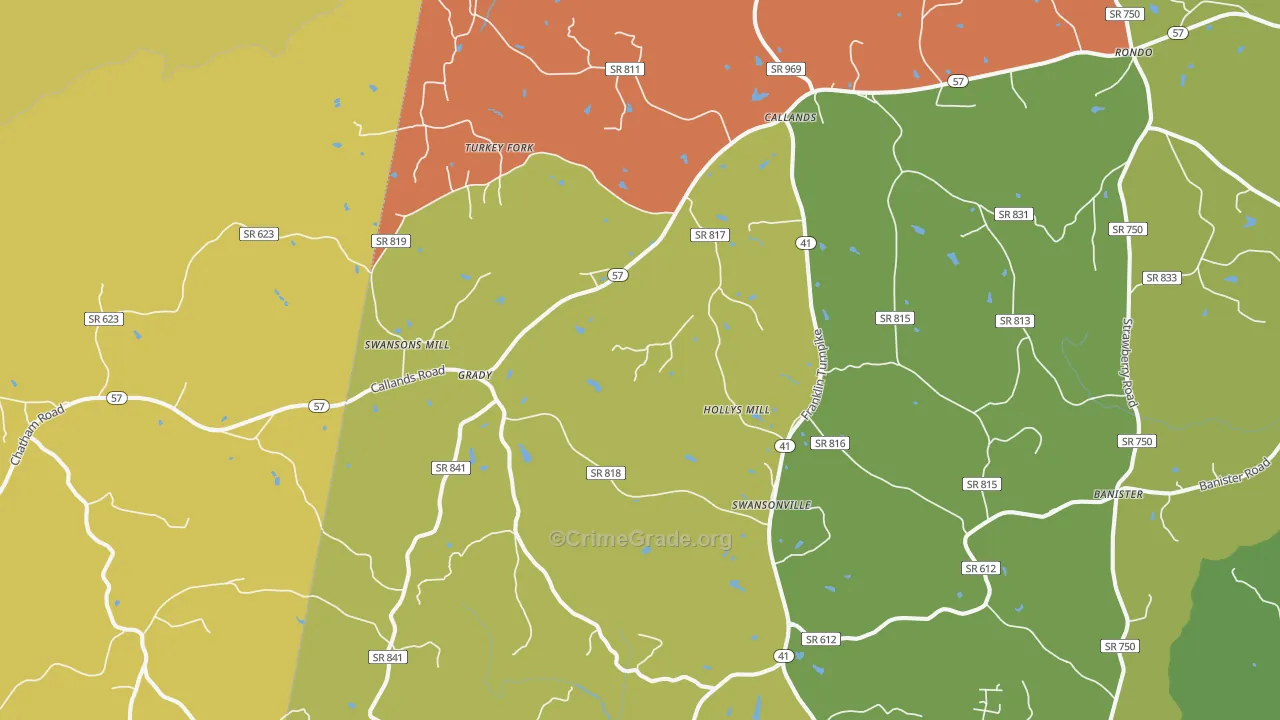 Callands, VA Map of Murder Rates