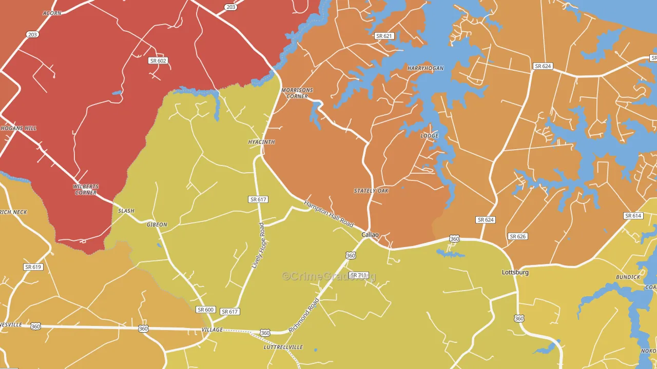 Callao, VA Map of Murder Rates