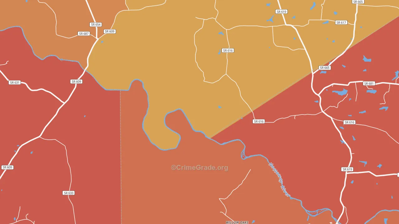 Callaville, VA Map of Murder Rates