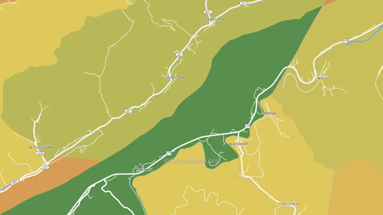Callaway, KY Map of Murder Rates