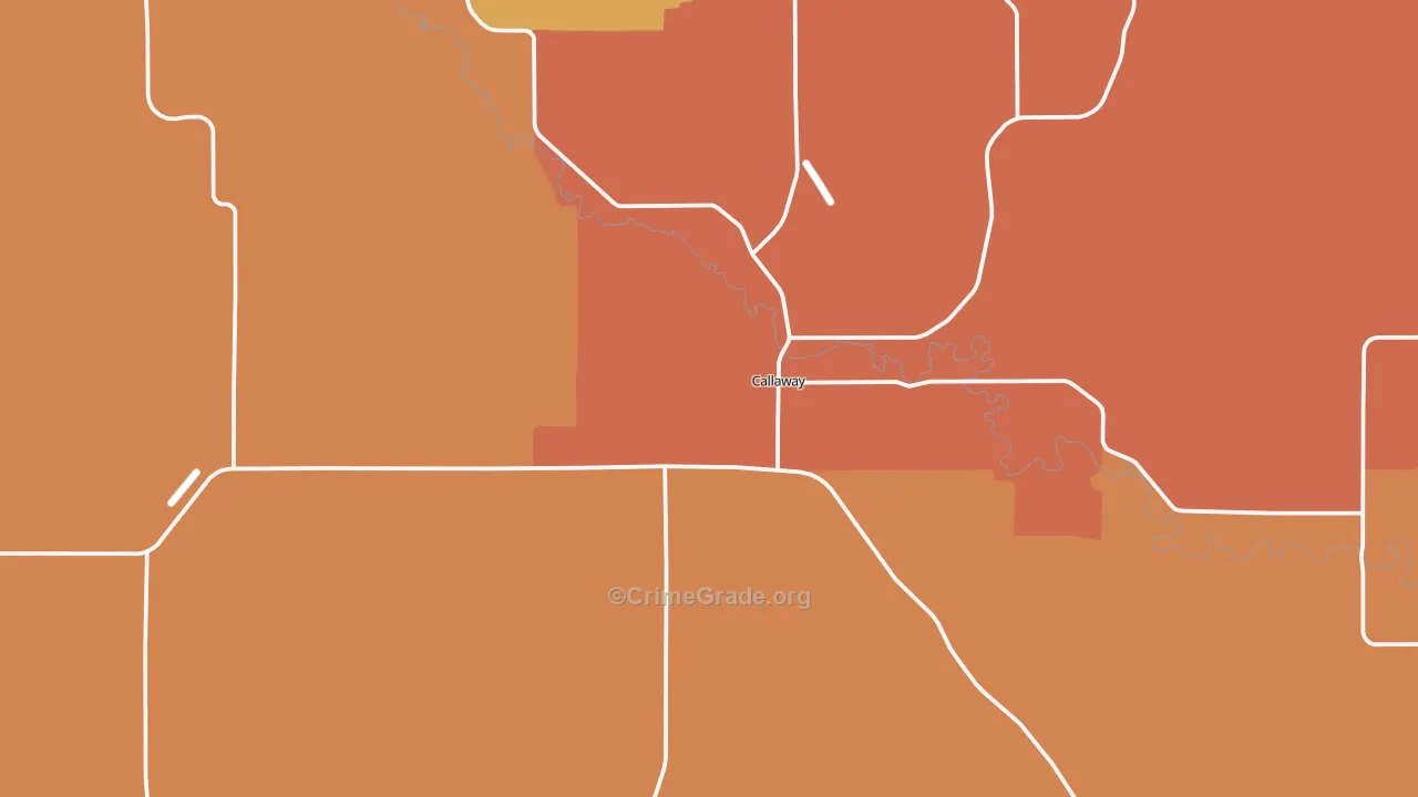Callaway, NE Map of Murder Rates
