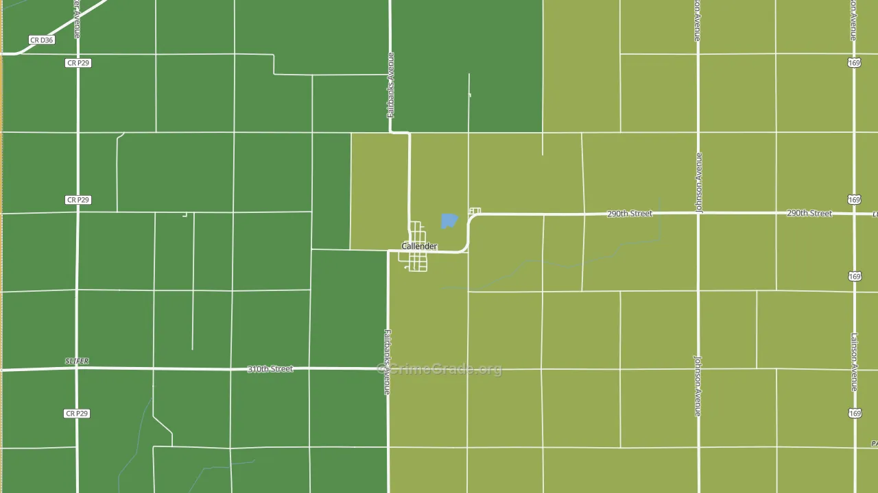Callender, IA Map of Murder Rates