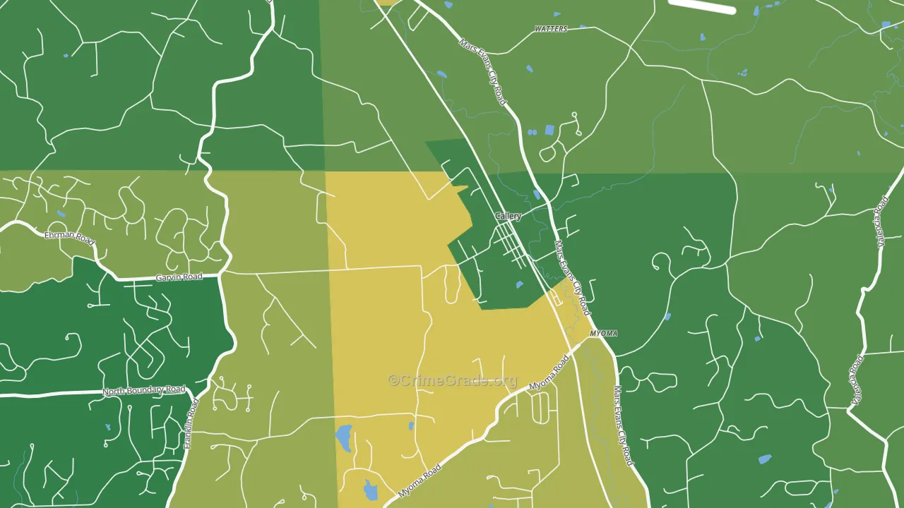 Callery, PA Map of Murder Rates