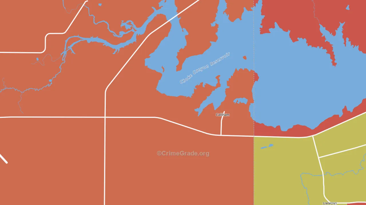 Calliham, TX Map of Murder Rates