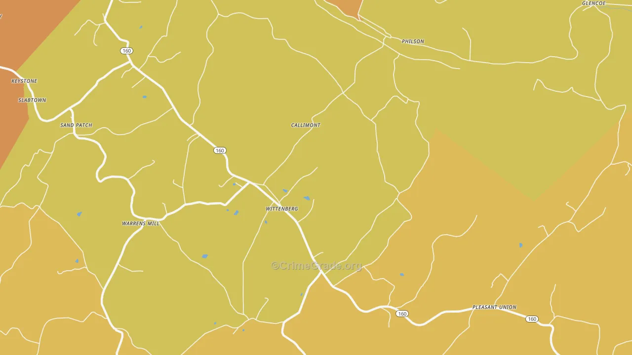 Callimont, PA Map of Murder Rates