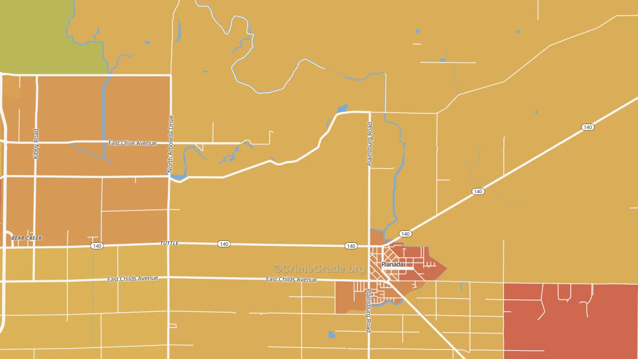 Calpack, CA Map of Murder Rates