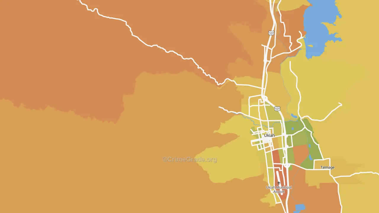 Calpella, CA Map of Murder Rates