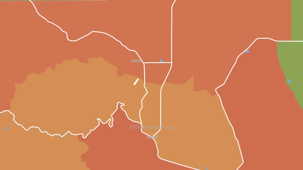 Calpine, CA Map of Murder Rates