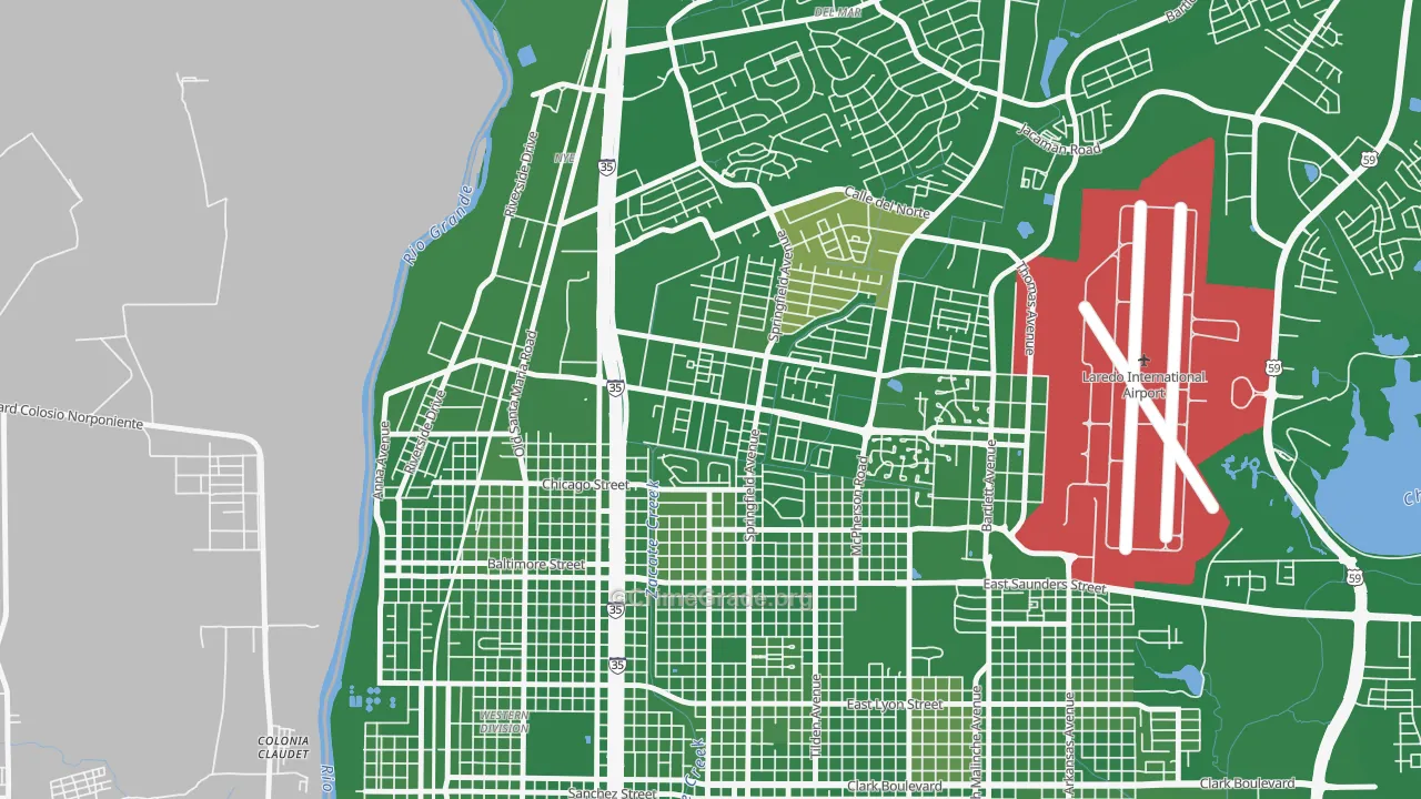 Calton Gardens, Laredo, TX Map of Murder Rates