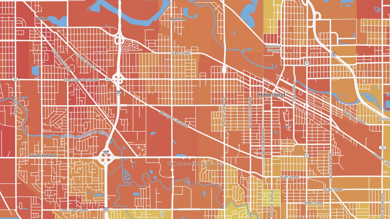 Calumet City, IL Map of Murder Rates
