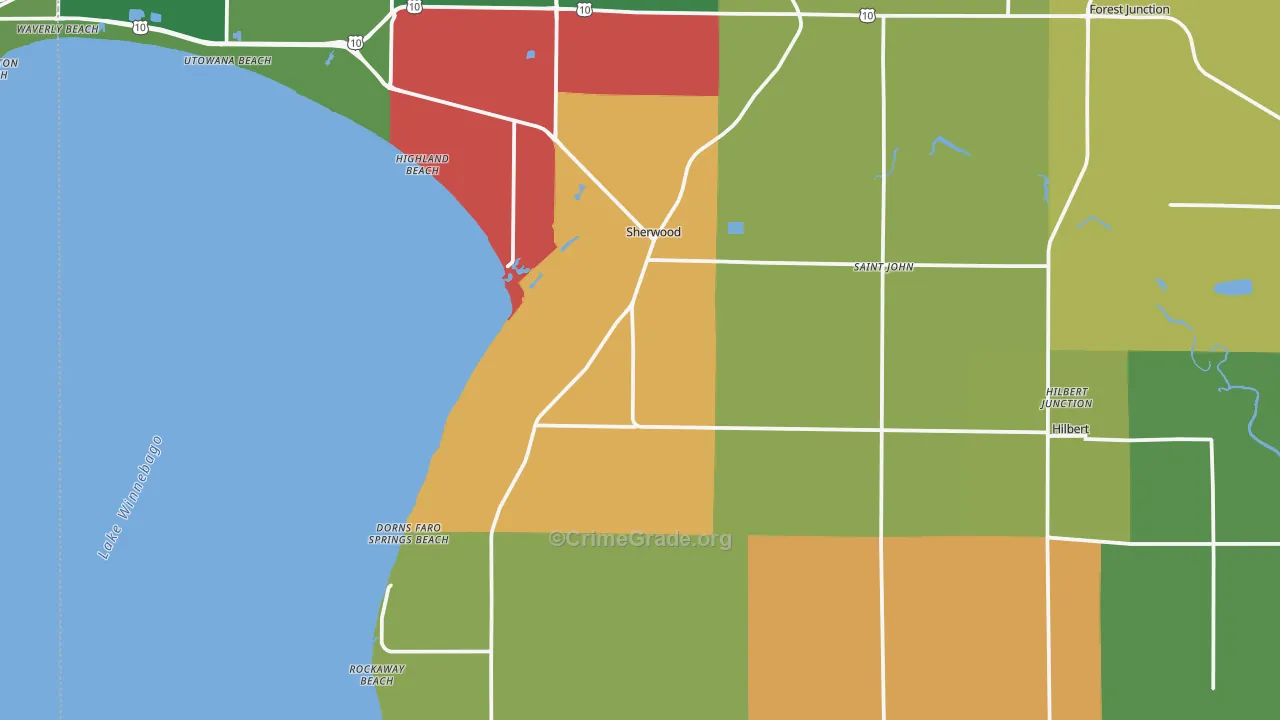 Calumet County, WI Map of Murder Rates