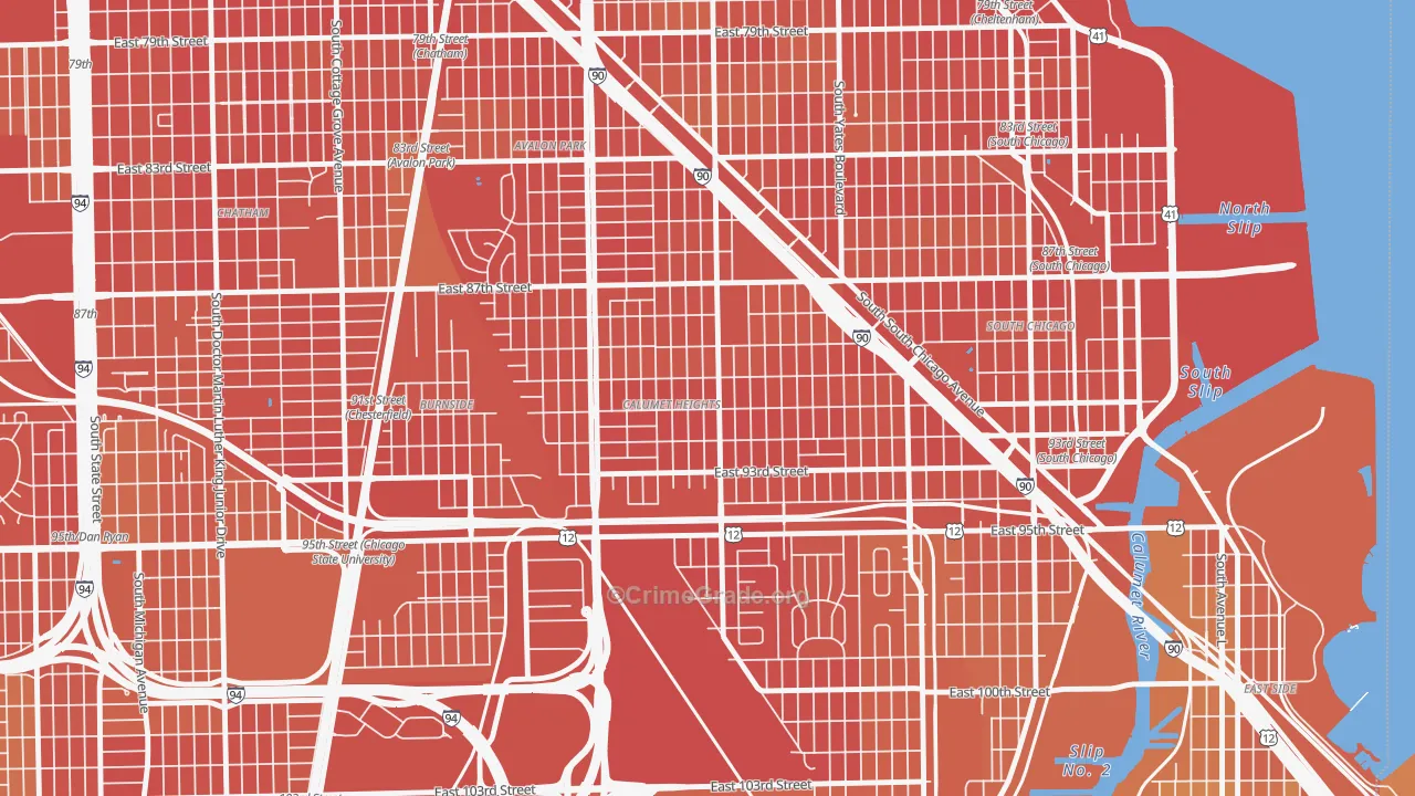 Calumet Heights, Chicago, IL Map of Murder Rates