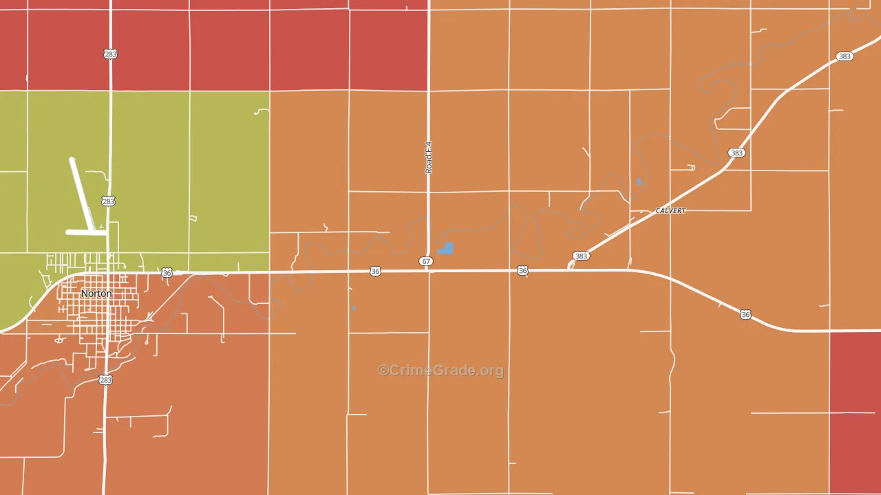 Calvert, KS Map of Murder Rates