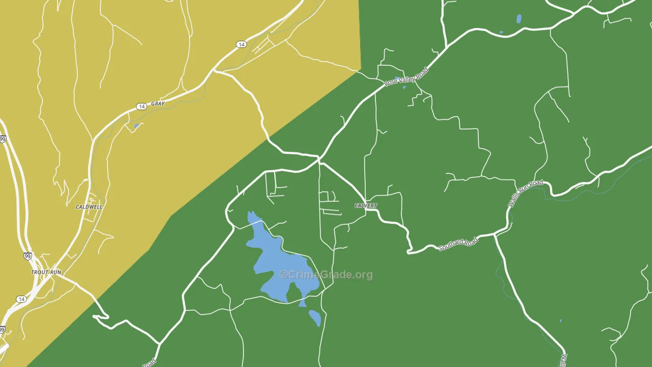 Calvert, PA Map of Murder Rates
