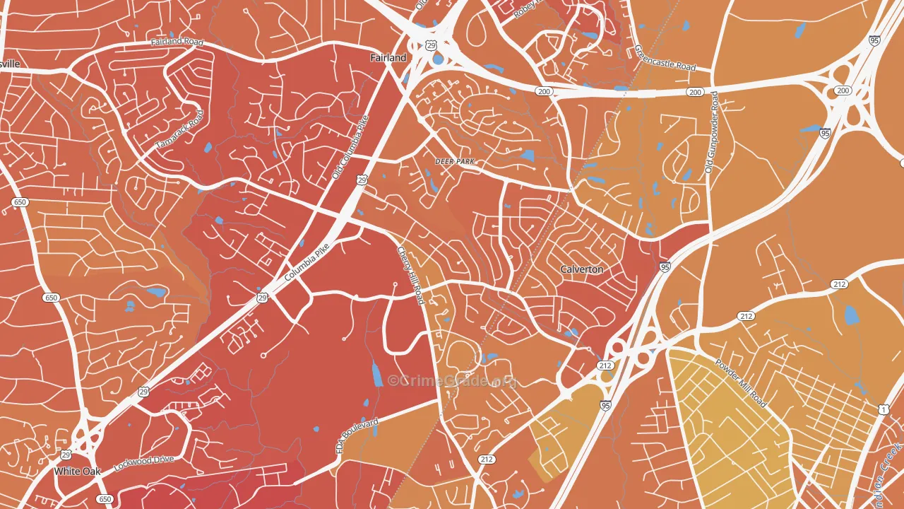 Calverton, MD Map of Murder Rates