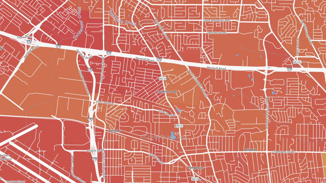 Calverton Park, MO Map of Murder Rates