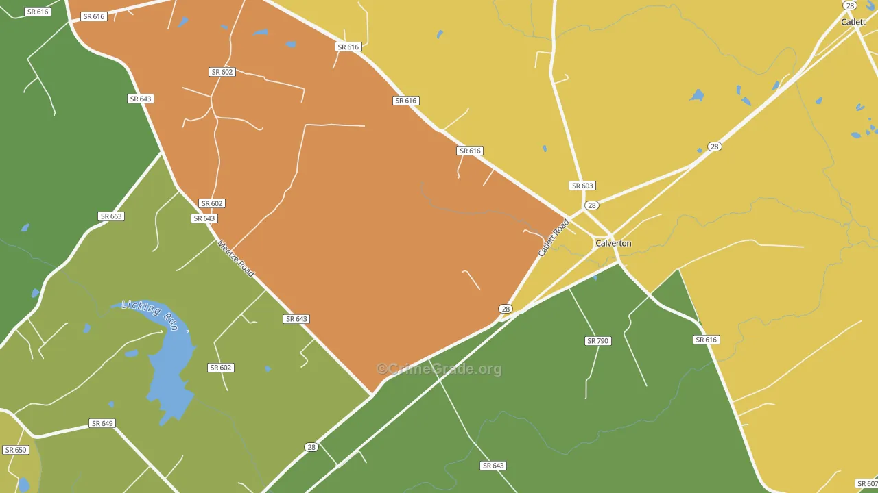 Calverton, VA Map of Murder Rates
