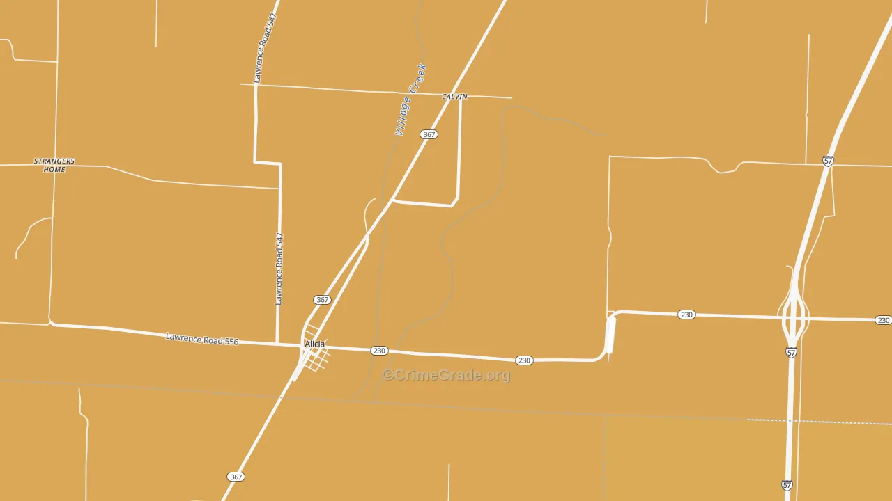 Calvin, AR Map of Murder Rates