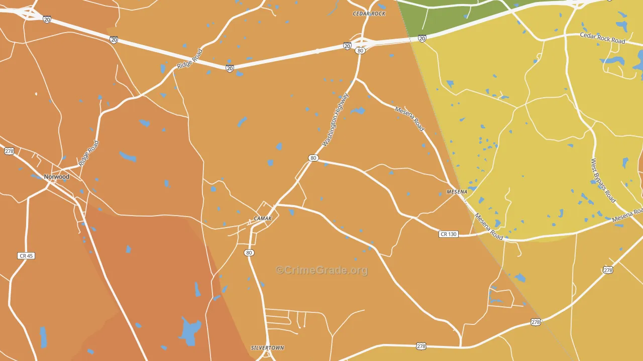 Camak, GA Map of Murder Rates
