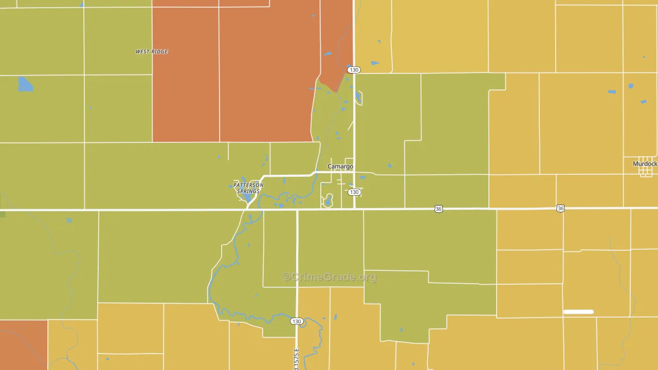 Camargo, IL Map of Murder Rates