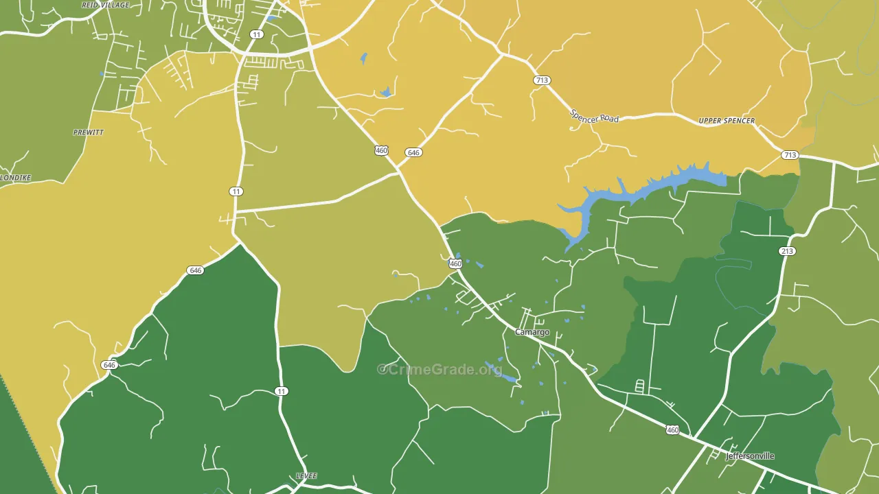 Camargo, KY Map of Murder Rates