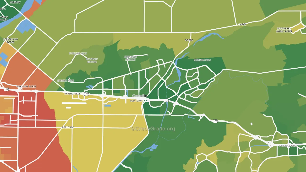 Camarillo, CA Map of Murder Rates