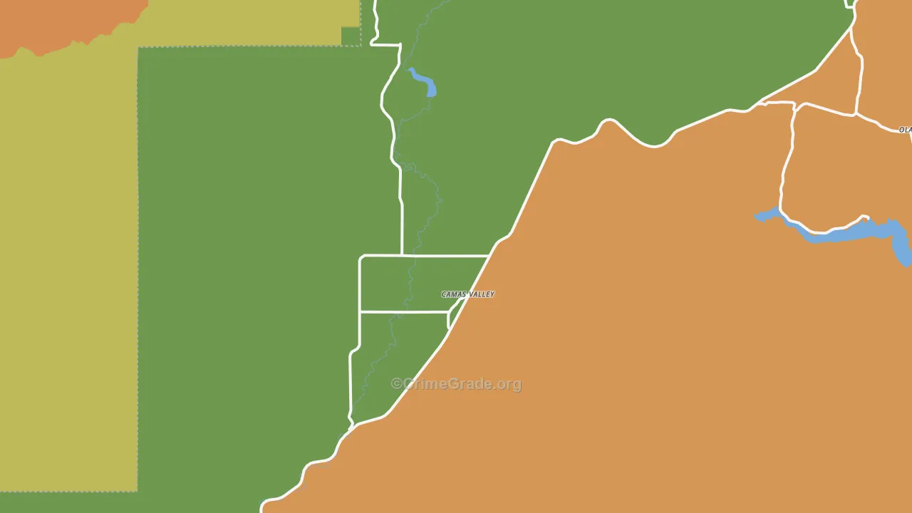 Camas Valley, OR Map of Murder Rates