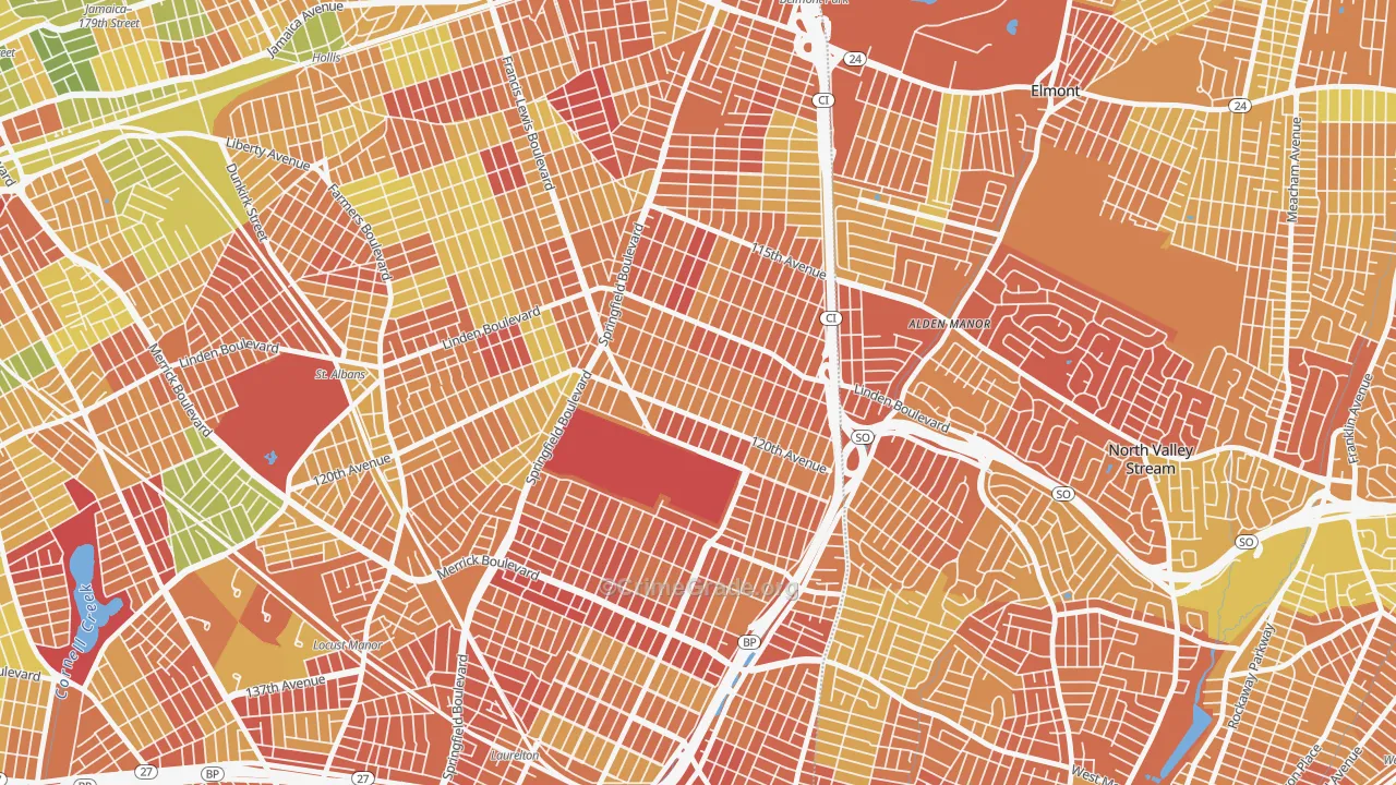 Cambria Heights, Queens, NY Map of Murder Rates