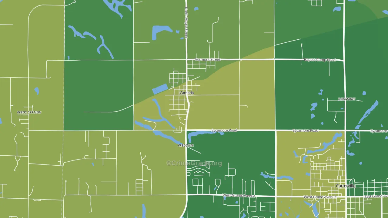 Cambria, IL Map of Murder Rates