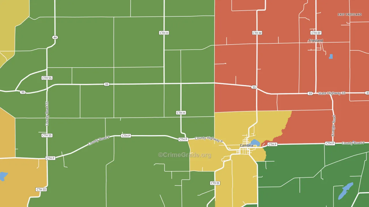 Cambria, WI Map of Murder Rates