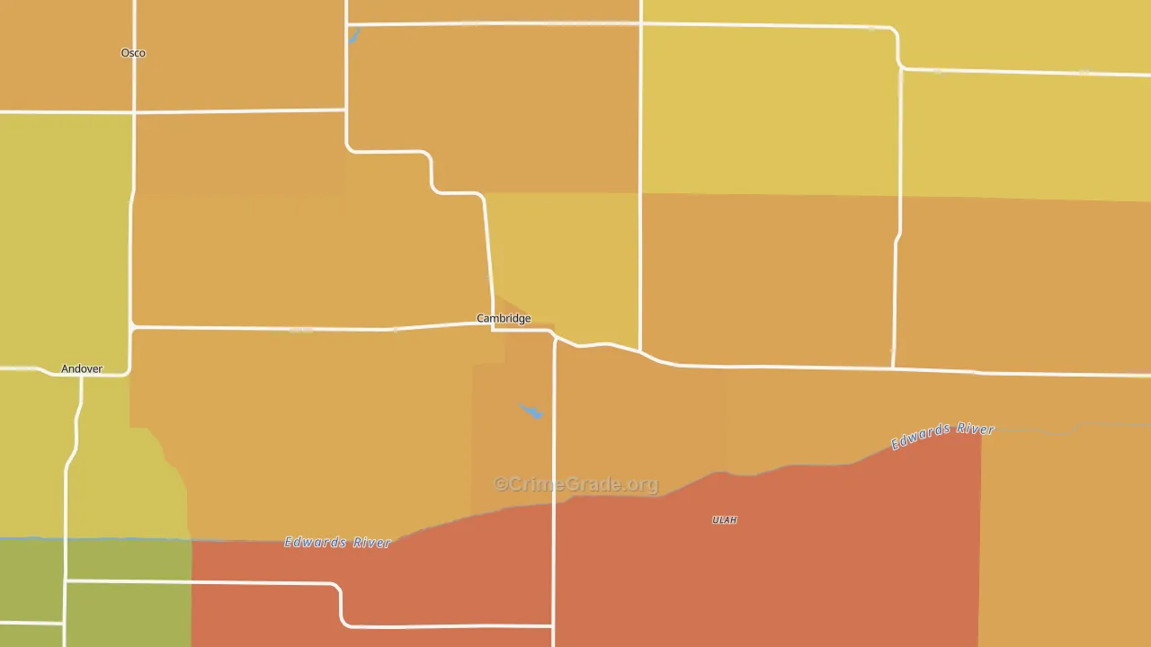Cambridge, IL Map of Murder Rates