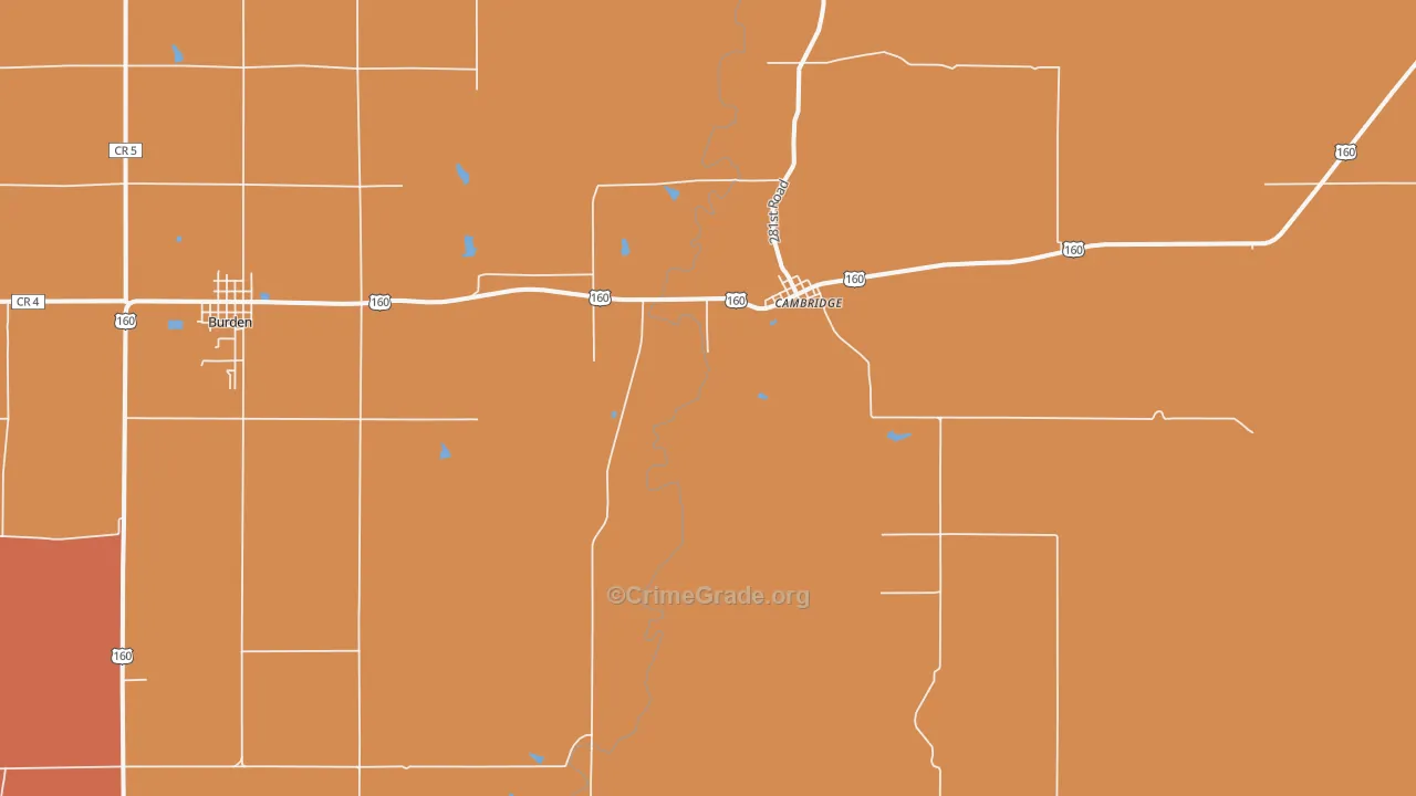 Cambridge, KS Map of Murder Rates