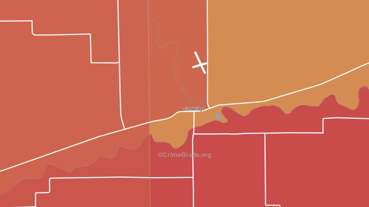 Cambridge, NE Map of Murder Rates