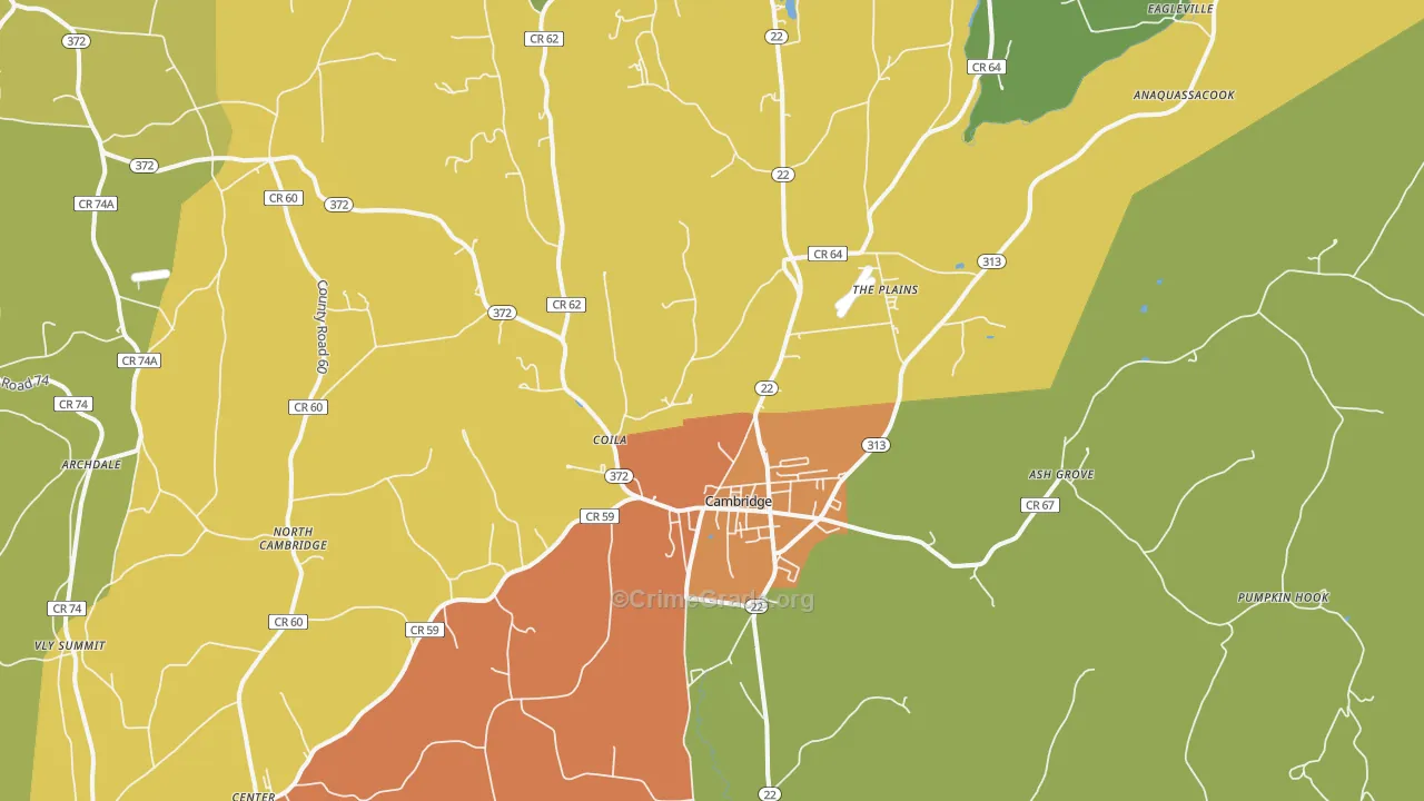 Cambridge, NY Map of Murder Rates