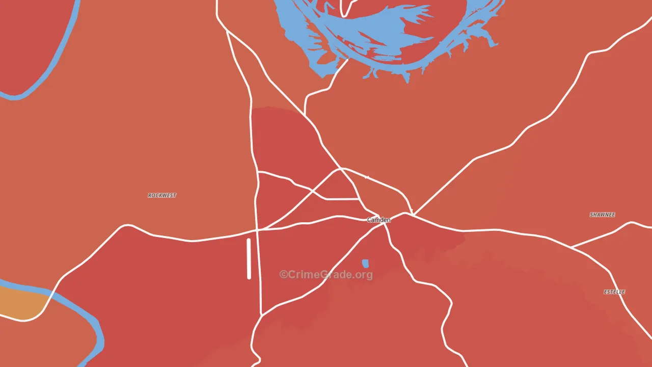 Camden, AL Map of Murder Rates