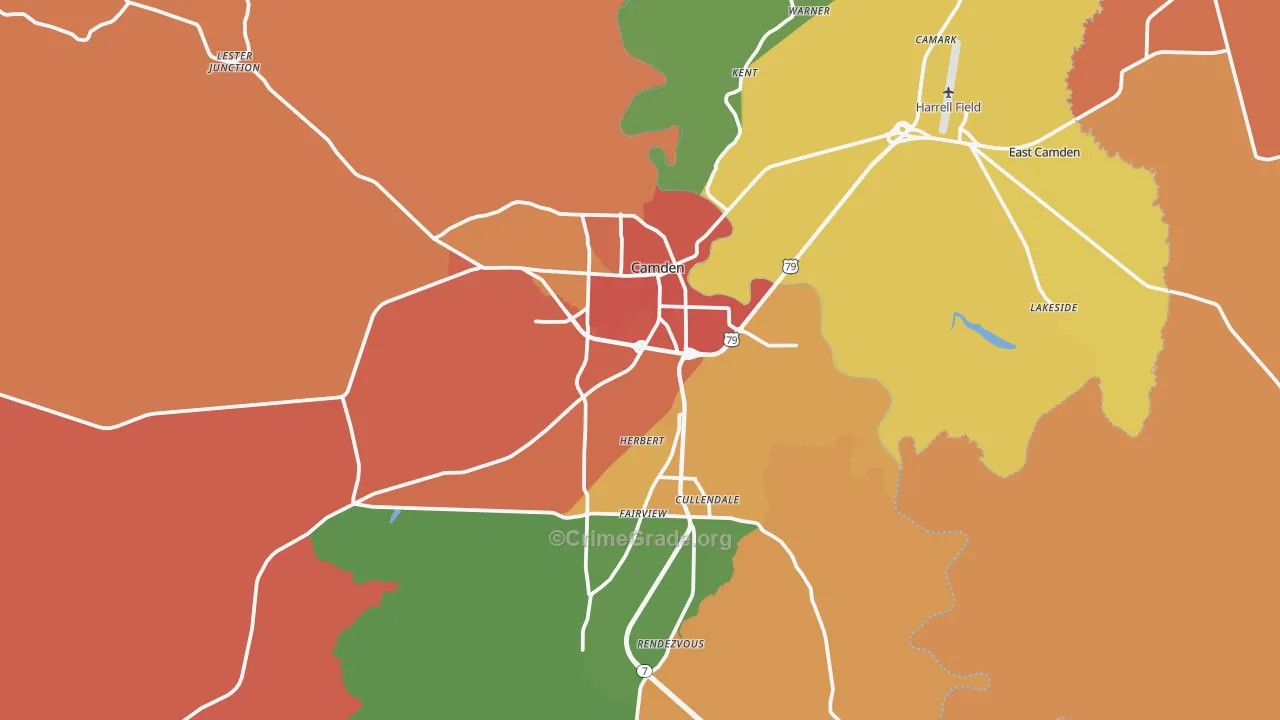 Camden, AR Map of Murder Rates