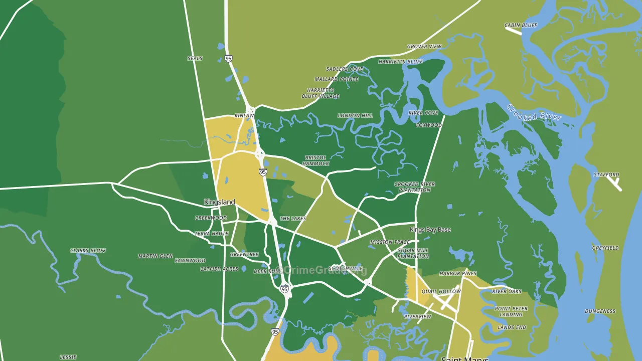 Camden County, GA Map of Murder Rates