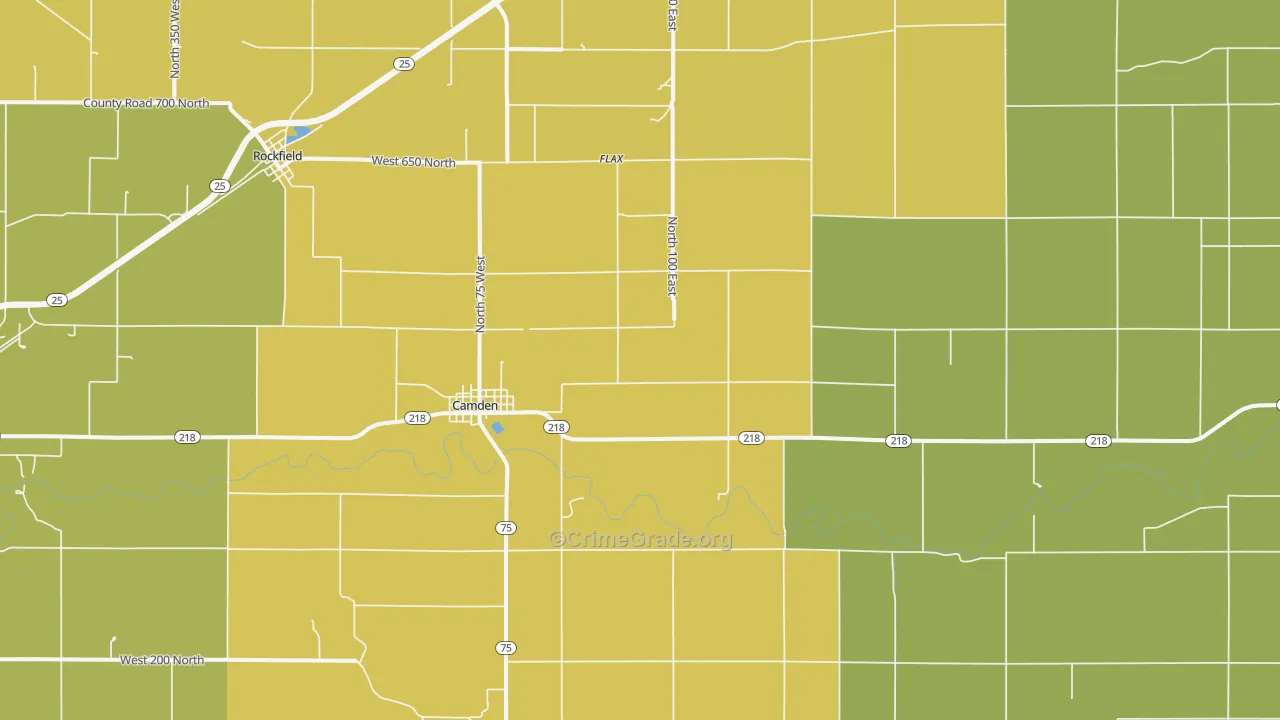 Camden, IN Map of Murder Rates