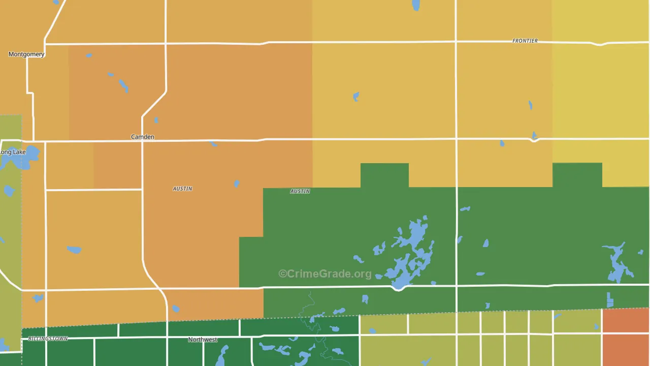 Camden, MI Map of Murder Rates