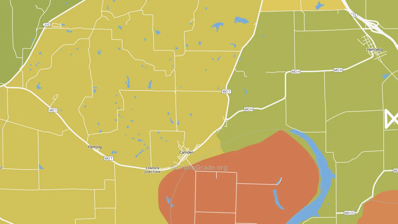 Camden, MO Map of Murder Rates