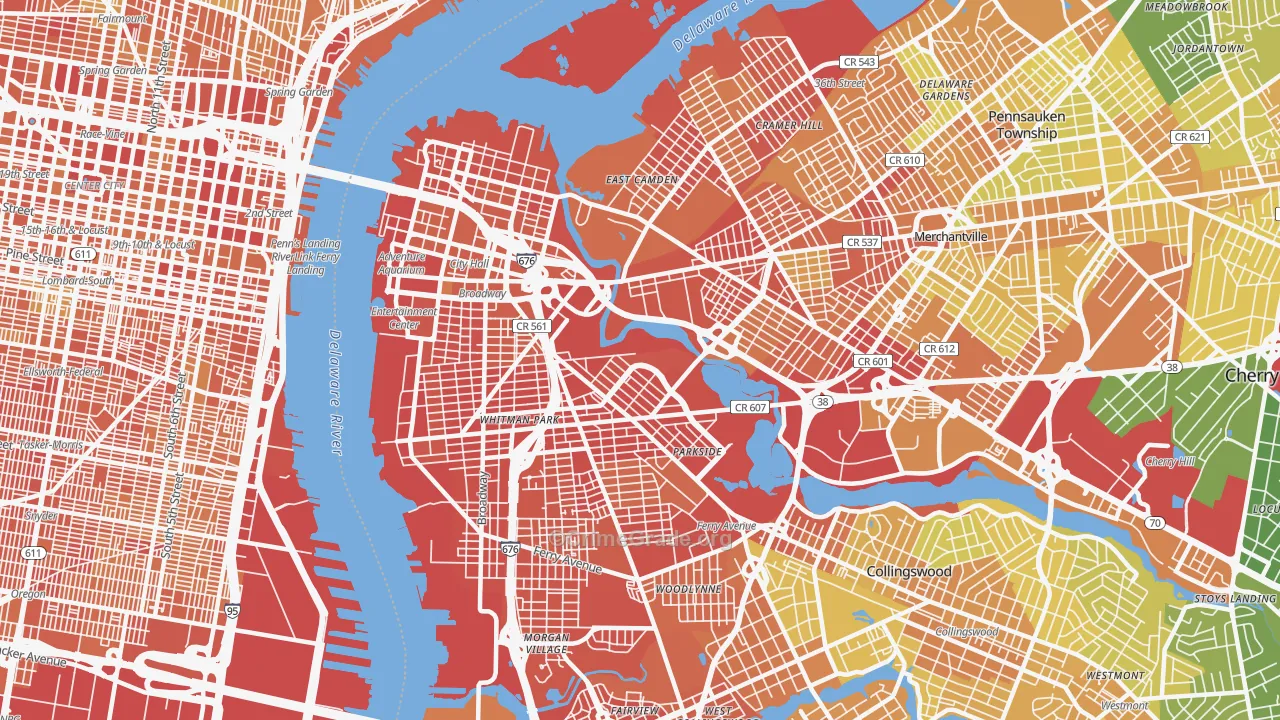 Camden, NJ Map of Murder Rates