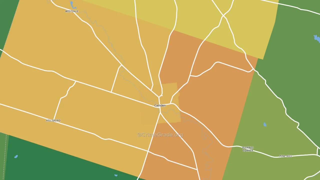 Camden, NY Map of Murder Rates